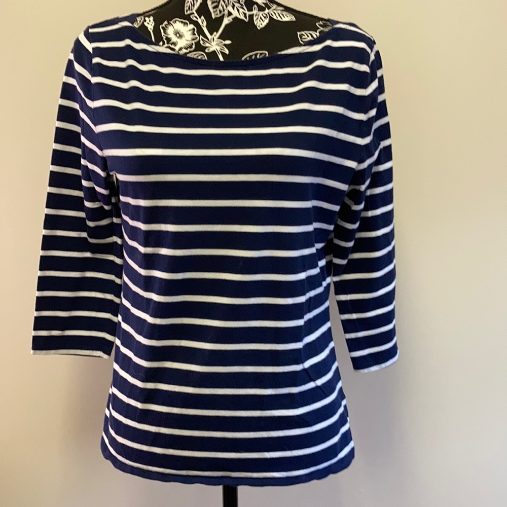 A.n.d ea way Blue and white Stripped top/Large